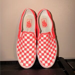 Vans Pink Checkered Slip-On Shoes